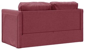 Sofá-cama sem pés 112x174x55 cm tecido vermelho tinto