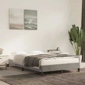 Estrutura de cama 120x200 cm veludo cinzento-claro