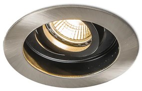 Foco embutido moderno inteligente aço com preto incl. WiFi GU10 - Rondoo