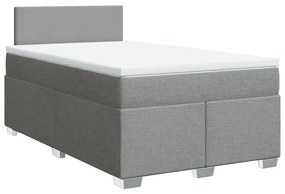 Cama boxspring com colchão 120x190 cm tecido cinzento-claro