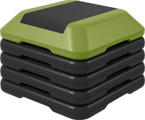SPORTNOW Step Fitness Antiderrapante com Altura Ajustável de 10/15/20/25/30 cm Carga Máxima de 150 kg Verde | Aosom Portugal
