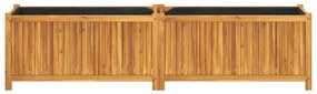 Vaso/floreira de jardim com forro 199x38,5x50 cm acácia maciça