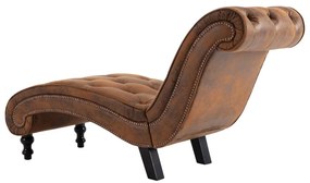 Chaise longue camurça artificial castanho