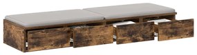 Gavetas de Cama vidaXL Carvalho Fumado 120x36,5x16,5 cm Madeira Engenh