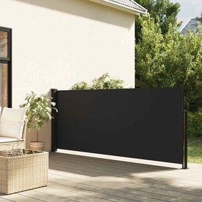 Toldo lateral retrátil 117x300 cm preto