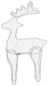 Rena decorativa Natal c/ malha de aço 306 luzes LED 60x24x89 cm