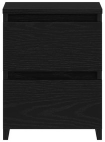 Criado-mudo vidaXL com Gavetas Cor Preto Madeira de Carvalho 30x30x40