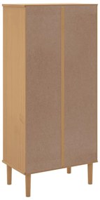Estante SENJA aspeto de vime 60x35x130 cm pinho maciço castanho