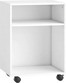 HOMCOM Suporte para impressora Mesa com 2 prateleiras abertas e rodízios com trava para escritório e casa, fax e scanner, 40 x 35 x 56 cm, Branco | Aosom Portugal