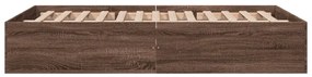 Estrutura de cama 135x190cm derivados madeira carvalho castanho