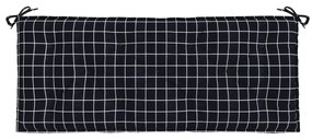 Almofadão p/ banco jardim 120x50x7cm tecido padrão xadrez preto