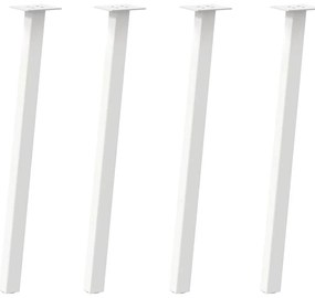 Pés de mesa de console 4 peças, branco, 72 cm, aço