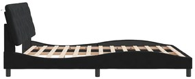 Estrutura de cama c/ luzes LED 160x200 cm veludo preto