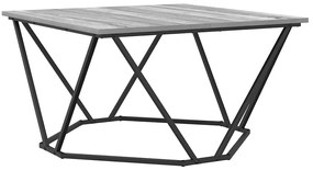 Mesa de Centro Cinza Sonoma 80x80x45 cm Madeira Engenharia
