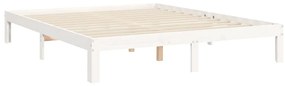 Cama sem colchão 160x200 cm madeira de pinho maciça branco