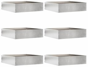 vidaXL Acabamento para Gramado 6 pcs Prateado 50 x 50 x 13 cm