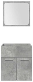 4 pcs conj. móveis casa banho derivados madeira cinza cimento