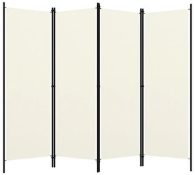 Divisória de quarto com 4 painéis 200x180 cm branco nata