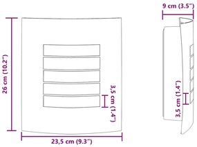 Arandelas de Parede 2 pcs Pretas em Aço Inoxidável IP44