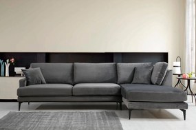 Sofá de Canto Papira - Antracite - 283 x 180 cm