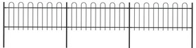 Cerca jardim com topo em aros 5,1x0,8 m aço preto