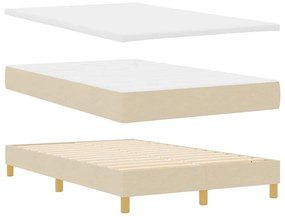 Cama Box Spring Creme com Colchão &amp; Luzes LED 120x200 cm Tecido
