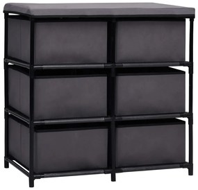 Armário de arrumação com 6 gavetas 55x29x55 cm aço cinzento
