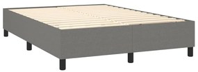 Estrutura de cama 140x200 cm tecido cinzento-escuro