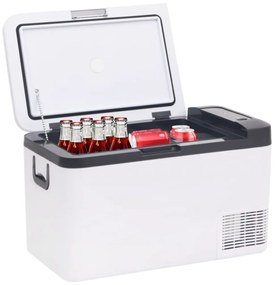 Mala térmica com pega 18 L PP e PE preto e branco