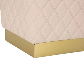 BANCO PENTAGONAL SHARON 35X35X38 CM ROSA E DOURADO
