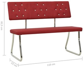Banco 110 cm couro artificial vermelho tinto