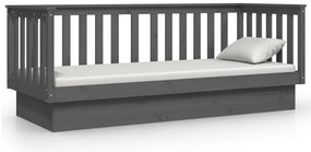 Sofá-cama 75x190 cm madeira de pinho maciça cinzento