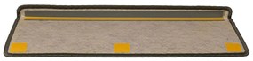 Tapetes escada adesivos aspeto sisal 15pcs 65x21x4 cinza e bege