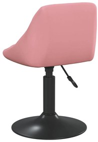 Cadeiras de jantar giratórias 6 pcs veludo rosa