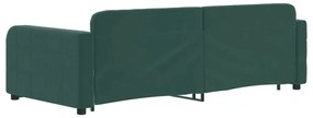 Sofá-cama c/ gavetão e gavetas 90x200 cm veludo verde-escuro