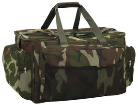 vidaXL Saco de pesca impermeável tecido oxford camuflagem verde