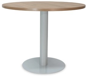 Mesa de Reunião Redonda 1200x750 mm – Tampo Cerejeira Chocolate em Melamina, Estrutura Cinza