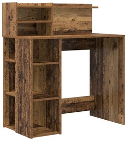 Mesa com Armazenamento Madeira Antiga 90x48x101.5 cm Madeira engenheir
