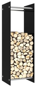 vidaXL Suporte para lenha 40x35x120 cm vidro preto