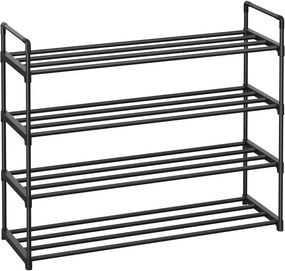 Sapateira SONGMICS, organizador de sapatos de 4 níveis, sapateira de metal para 20 pares de sapatos, fácil montagem, entrada, preta LSA14BK