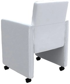 Cadeiras de jantar 6 pcs couro artificial branco