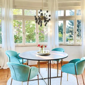 Candeeiro de suspensão design latão com vidro fumê 8 luzes - Explode