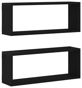 Prateleiras de Parede vidaXL 2 Peças Carvalho Preto 60x15x23 cm Feitas