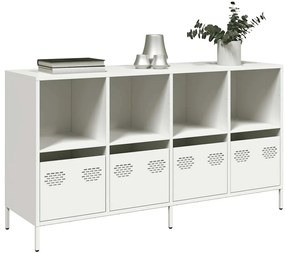 vidaXL Aparador 135x39x73,5 cm aço laminado a frio branco