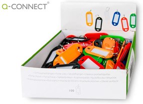 Chaveiro Porta-Etiquetas Q-Connect Caixa de 100 Unidades Cores Sortidas