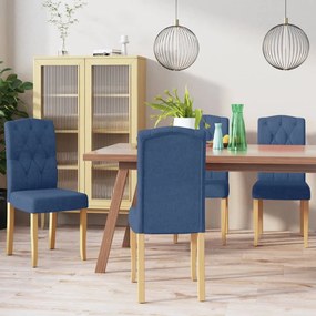 vidaXL Cadeiras de jantar 4 pcs tecido azul
