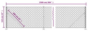 Cerca de arame com flange 1,1x25 m antracite