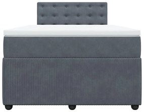 Cama boxspring com colchão 120x200 cm veludo cinzento-escuro