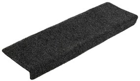 Tapetes de escada 5 pcs 65x21x4 cm agulhado cinzento