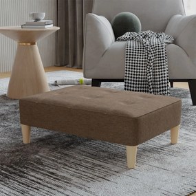 vidaXL Apoio de pés 78x56x32 cm tecido castanho